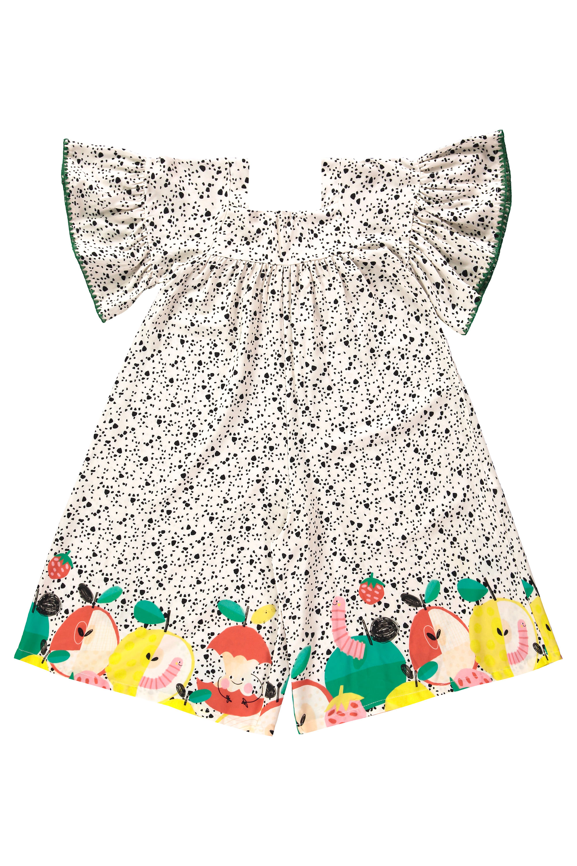 Macacão Pomar Feliz Infantil Feminino em Viscose (Off White) Três e Já - Imagem 6